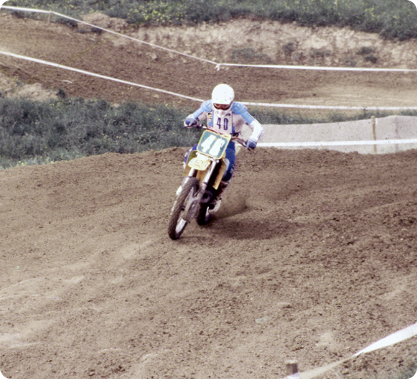 Photo of Horst Schneider riding a motocross bike